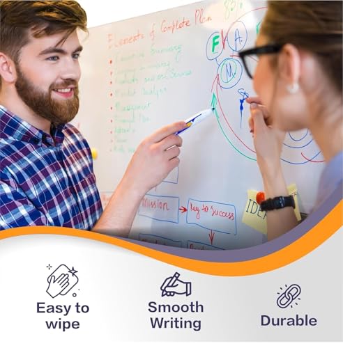 Image of Whiteboard Wall Sticker, Extra Large Strong & Durable Dry Easy to Erase Self Adhesive Wallpaper Peel Stick White Board for Kids Drawing,Office, School,Home Decor (24 x 144 inch, White)