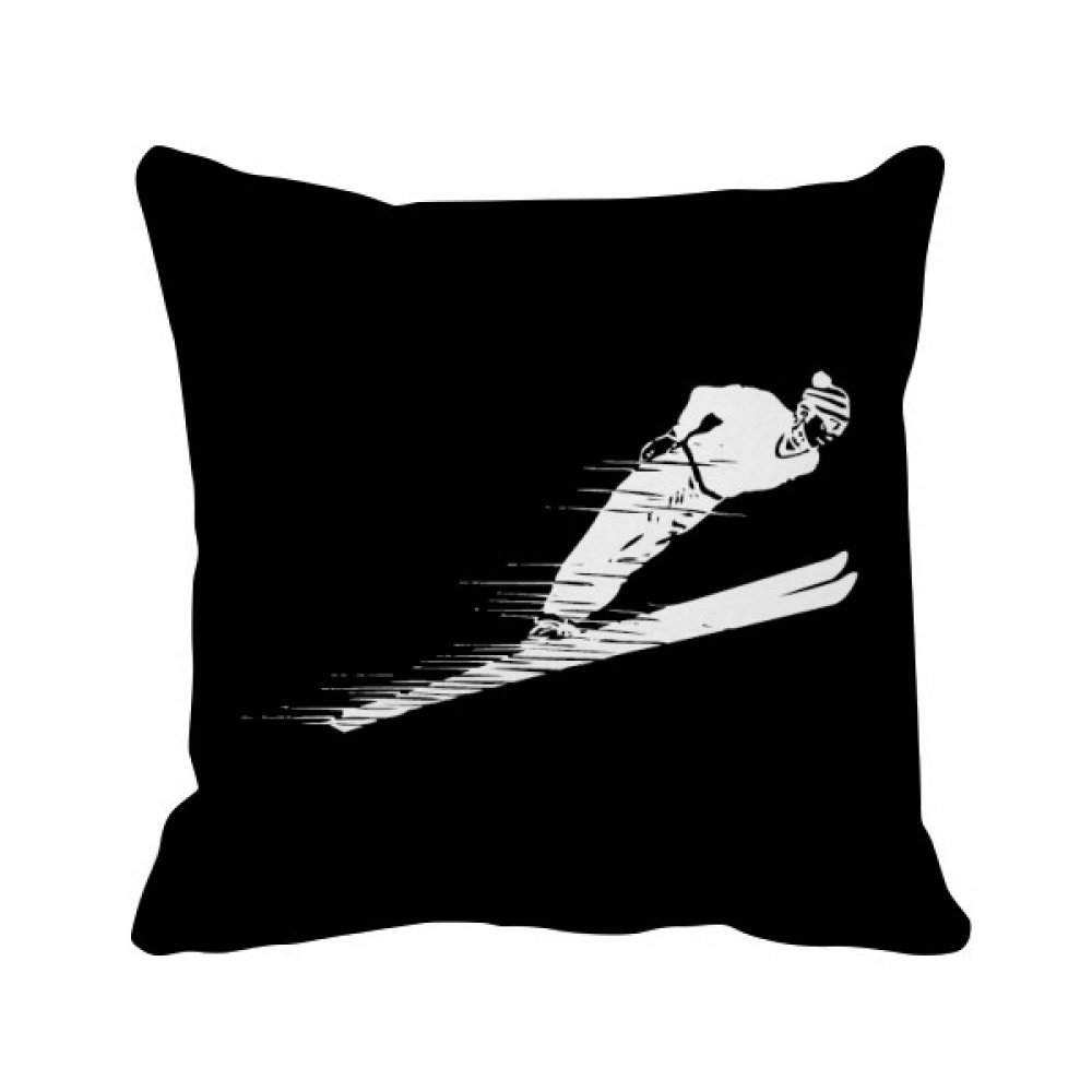 Coussin de ski noir cadeau idéal d'hiver déco canapé 40x40