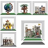 Gemutlich Clear Acrylic Display Case Inner Size 20''W*16''D*18''H 3mm Thick, for 10305 Lion Knights' Castle, Assemble Dustproof Display Box Showcase with Solid Wooden Base & Removable Model Grass mat