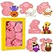Crethink Zestaw foremek do wycinania ciasteczek na Halloween, 6 szt. 3D, wytłaczane foremki do ciastek na Halloween, nietoperz, dynia, czaszka, wytłaczane foremki do ciast, do pieczenia w kuchni