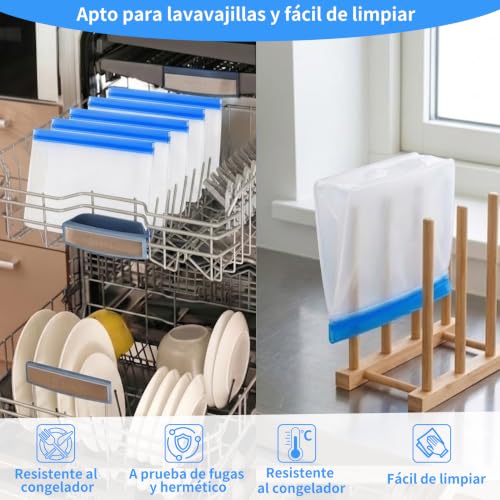 Bolsas de almacenamiento para congelador reutilizables sin BPA de grado alimenticio MakMeFre 5