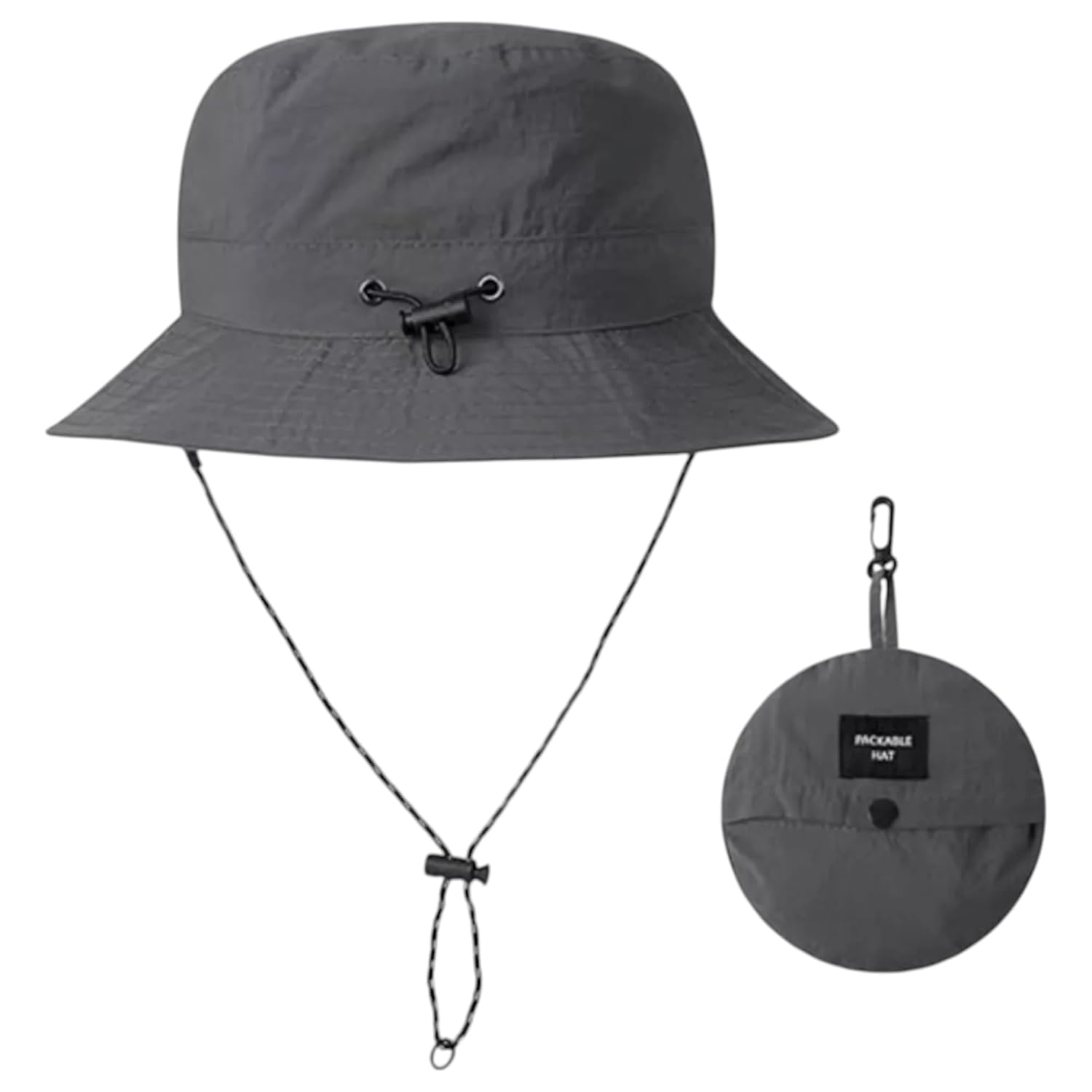 Bucket Hat,Packable Buckets Hats Women Adjustable,Men's Buckets Hats,Summer Lightweight Foldable,Mens Bucket Hat with Chin Strap and Storage Bag,for Beach Camping Walking Hiking Golf Fishing