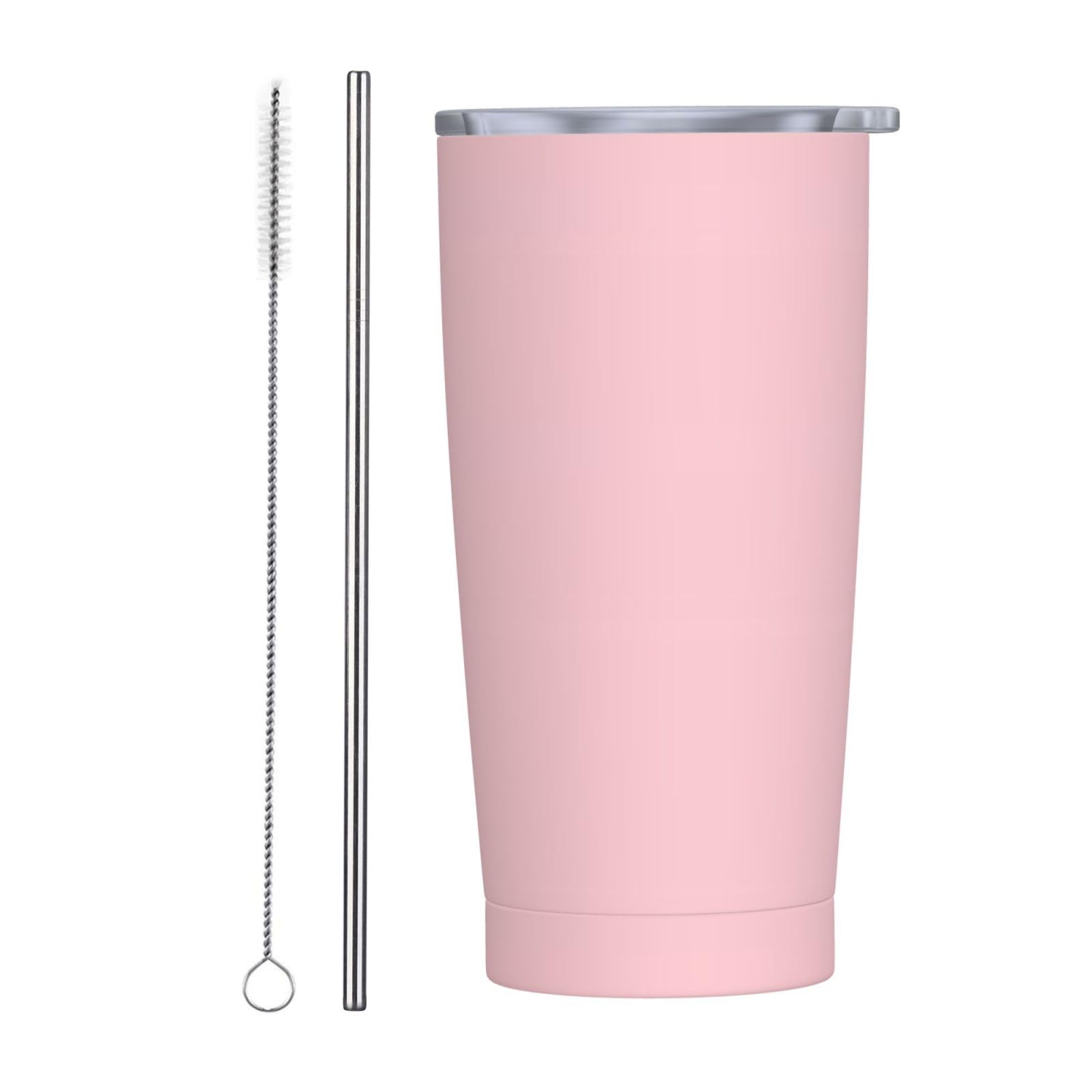 Amazon.com | Solid Light Millennial Pink Pastel Color Tumbler, 20oz Tumbler  with Lids and Straws insulated tumblers Stainless Steel Vacuum Insulated  Travel Mug Double Wall Water Coffee Tumbler: Tumblers & Water Glasses