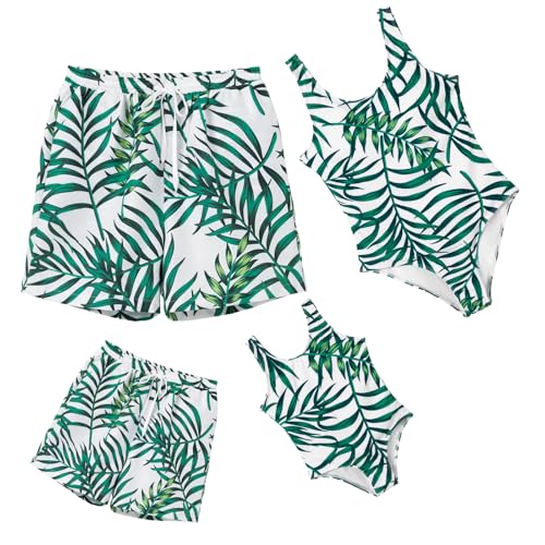 Image of IFFEI Family Matching Mommy and Me Swimsuits One Piece Swimwear Modest Bathing Suits Beachwear for Beach Pool Vacation