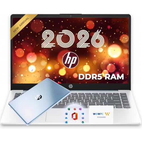 HP Everyday Laptop with Copilot AI 2026 Edition AMD High Performance Processor 512GB SSD Microsoft Office 365 Included Thin & Portable 12hrs Battery Windows 11 | w/o Mouse