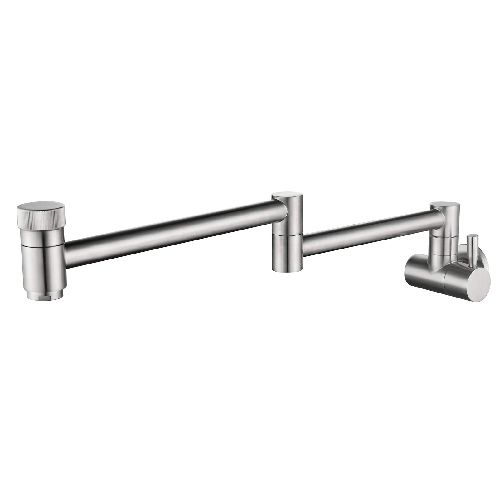 Yjyjy Brushed Faucet Brass Pot Filler Faucet Single Cold Water Kitchen Faucet Commercial Kitchen Sink Tap Folding Stretchable Double Joint Swing Arms Single Hole Two Handles Wall Mount Sink Faucet Econ Thriving Tap