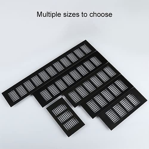 Grille d'aération design noir 80x200 mm pour dressing moderne