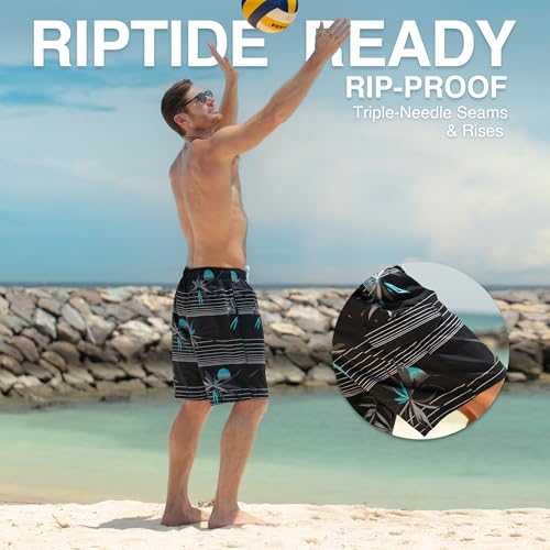 Image of Kanu Surf Men's Big Viper Extended Size Stripe Swim Trunk