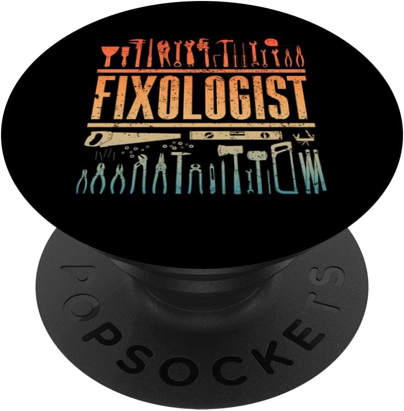 Funny Handyman Art For Men Dad Fixologist Tool DIY Handyman PopSockets Standard PopGrip