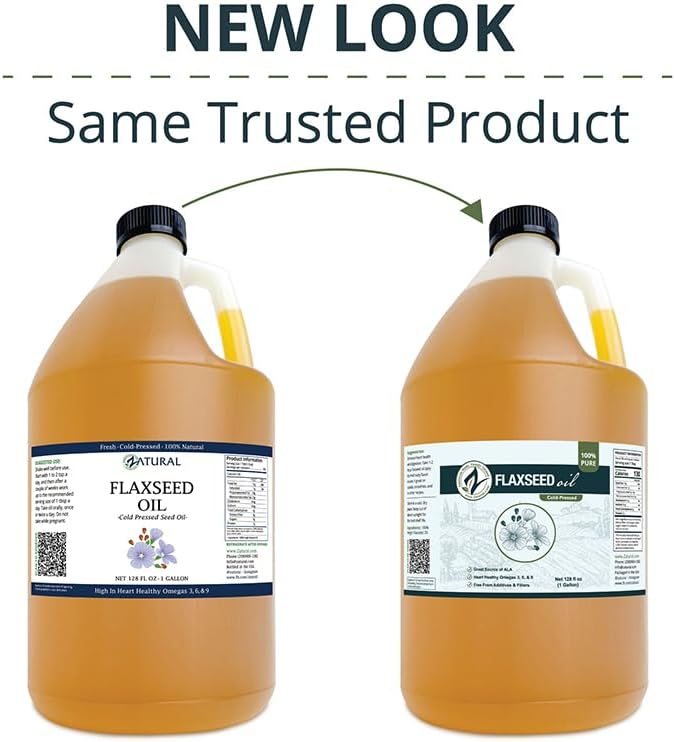 Miniatura 2 de Zatural Aceite de linaza prensado en frío  Aceite de semilla de lino líquido 100% puro sin OMG, vegano Omega-3 rico en ALA, perfecto para ensaladas,