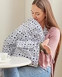 Breastfeeding Cover Nursing Apron for Baby with Matching Travel Bag, 360° Full Privacy, Damask Blue