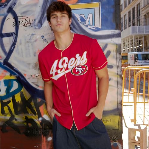 image for Ultra Game NFL Official Adults Game Day Button Down Baseball Mesh Jers