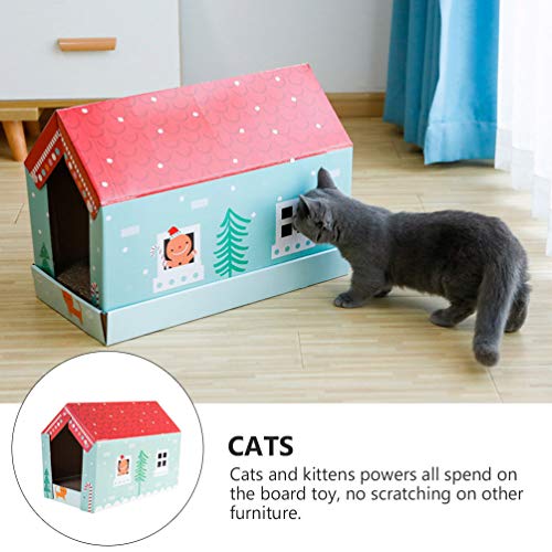 ULTECHNOVO Gatos Gatinhos Scratcher Casa Gato Dormindo Caixa de Papel Ondulado Lounge Cama de Cavern