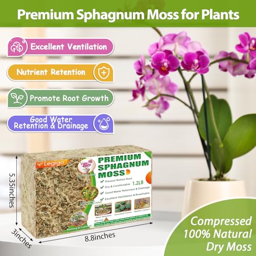 Legigo 500g Premium Sphagnum Moos - ergibt 25L Spagnummoos für Pflanzen – Ansicht 2