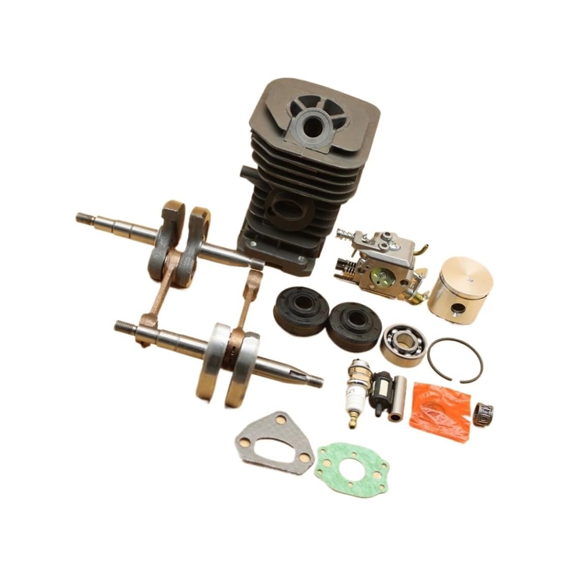 Bobina de encendido, pistón de 35 mm, polea de árbol de levas, sello de aceite, kit de bujías, compatible con GX25 GX 25, 25 cc, 4 tiempos, repuesto Compatible with cortacésped. Piezas de reparación