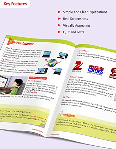 Image of Woodsnipe Beginner Computer Skills Book for Kids Age 7 to 9 | Class 3 & 4 | Learn Computer Basics, Types, Software, Paint, Notepad | Easy Explanation | Quiz & Tests | Answers keys