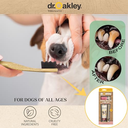 Image of Dr. Oakley Dog Toothpaste Bacon Flavor Enzymatic Dental Kit with Toothbrush & Finger Brush Vet Recommended - 3-Piece Set