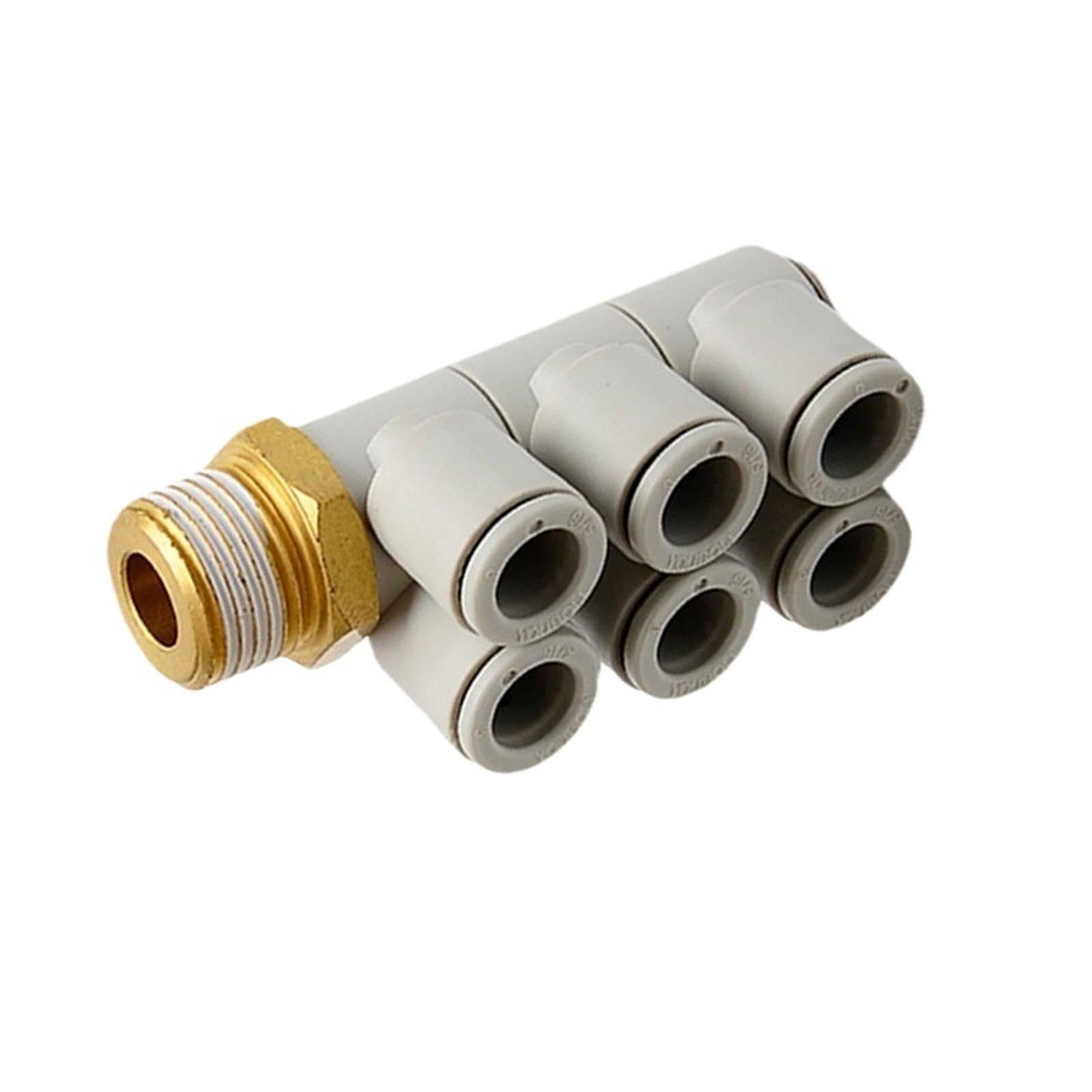 Codo macho universal KQ2ZT10-03AS de triple rama para automatización