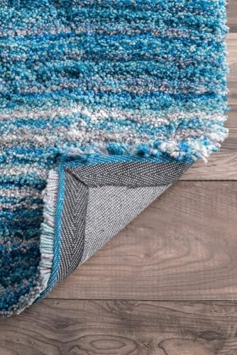 Image of Shaggy Rugs 6 x 8 Feet Soft and Cozy Carpet for Living Room & Hall, Bedroom, and Kids Room Non-Slip, High Pile, Machine Washable, Perfect for Any Room (Sky Blue Multi)
