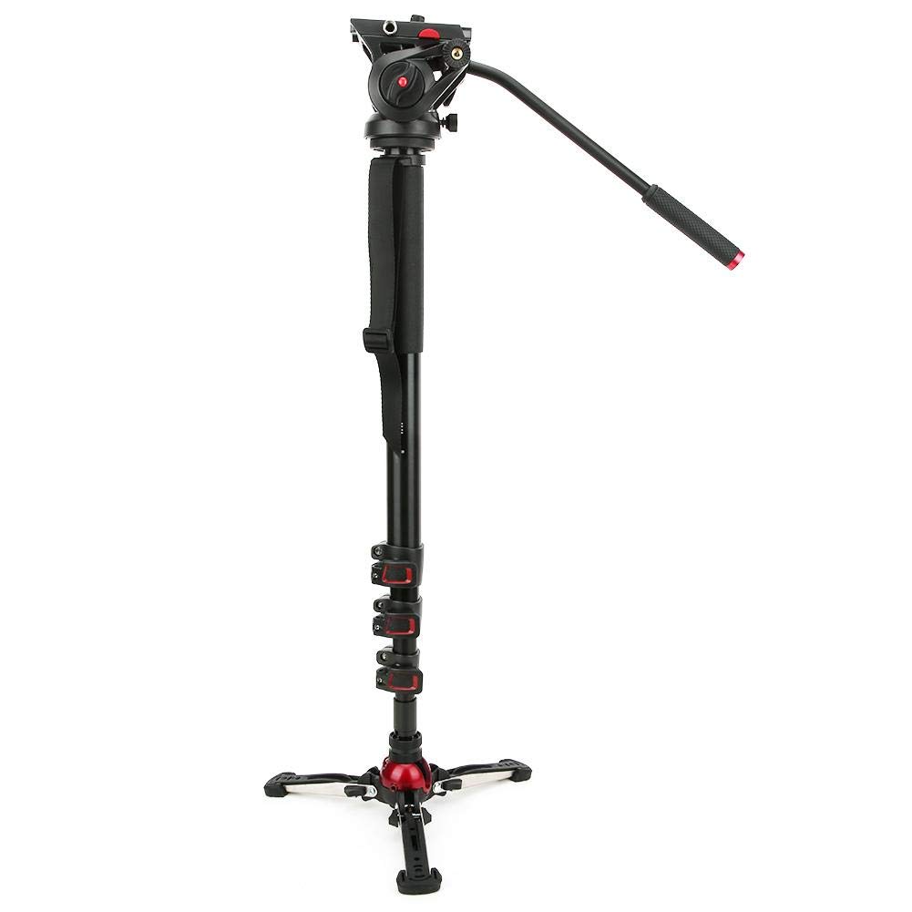 Monopod con Cabeza de Bola hidráulica, Fotografía portátil Aleación de Aluminio Cabeza de Bola hidráulica Unipod Cámara Monopod Apto para DV SLR