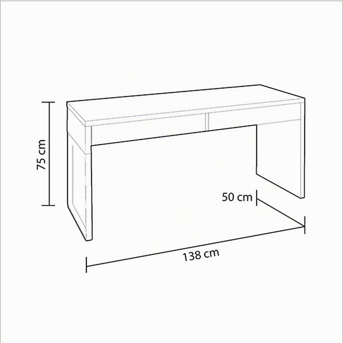 Mesa Despacho Reversible con 2 Cajones con Acabado en Blanco Artik - Dim: 138 x 50 x 75 cm