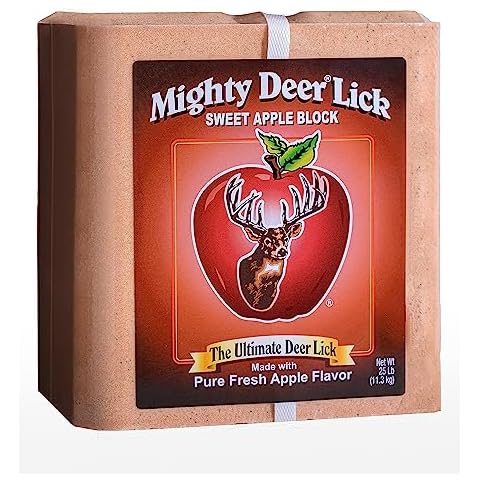 Mighty Deer Lick Attractant Block 25 LB - Deer Can't Resist, Balanced Nutrition (Sweet Apple) Cover