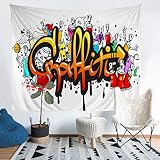 Tapices con patrón de graffiti para colgar en la pared, manta de cama de 51 x 59 cm