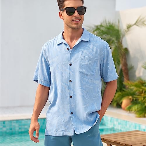 Mens Hawaiian Shirts Silk Botton Down Short Sleeve Shirts Tropical Casual Beach Shirt Camp Shirts2