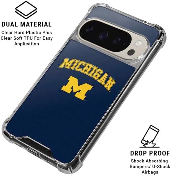 Skinit Clear Phone Case Compatible with Google Pixel 9 Pro XL - Officially Licensed University of Michigan M Design