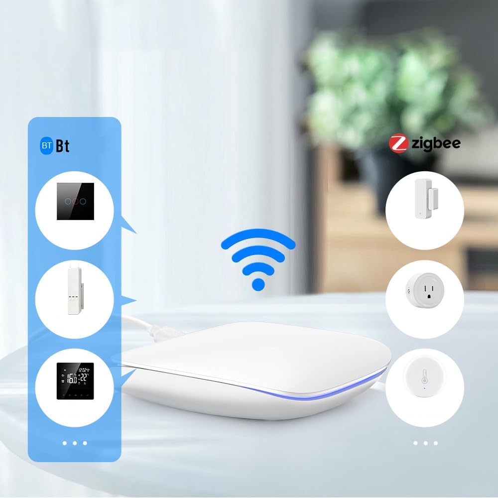 BLAIS Tuya Zigbee BT Gateway Hub Automatización inteligente del hogar para dispositivos Zigbee APLICACIÓN de teléfono inteligente Gateway de control remoto Compatible con Home