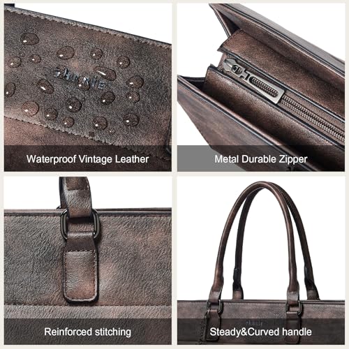 Image of Shrrie 15.6 inches Laptop Bag for Women,Water-Resistant Work Bag Laptop Tote Bag,Briefcase with Satchel Purse
