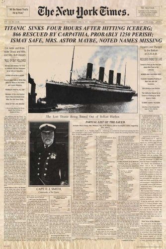 Empire Poster titanique New York Times 61 x 91,5 cm