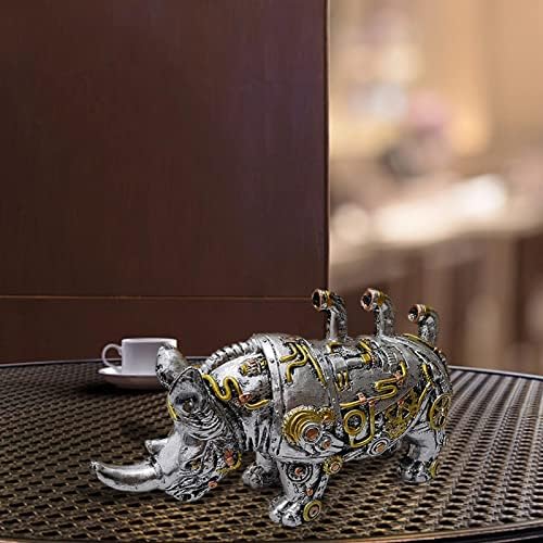 Mechanical Punk Animals Statue,Industrial Design Steampunk Animal Figurine Statue Collectible Ornaments,Dachshund/Elephant/Snail/Wolf/Rhino Steampunk Sculpture For Friends