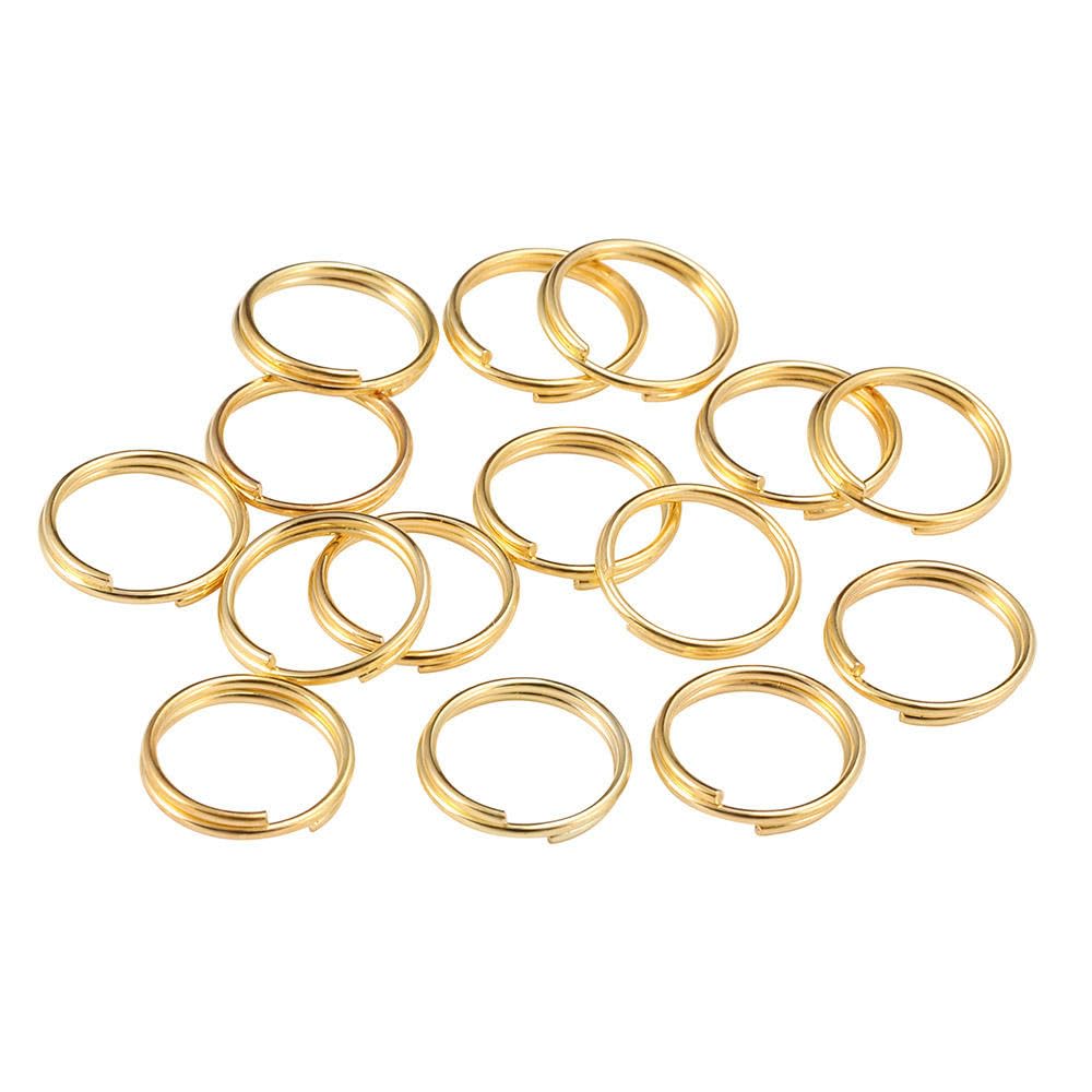 50-200 Pezzi 5 6 8 10 12 mm Anelli di Salto Aperti Doppi Anelli Oro Argento Colore Anelli divisi Connettori per Gioielli Che Fanno Forniture DIY-KC Oro, 10mm x 200 Pezzi