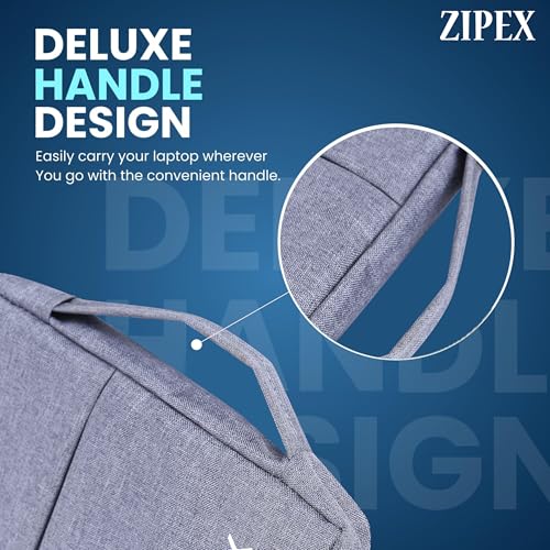 Image of 360 Protective 14 Inch Laptop Sleeve Case for All 13-14 Inch Laptops with 2 Front Pockets & Carry Handle | Compatible with HP, DELL, Asus, MacBook Devices | Water-Resistant | Grey