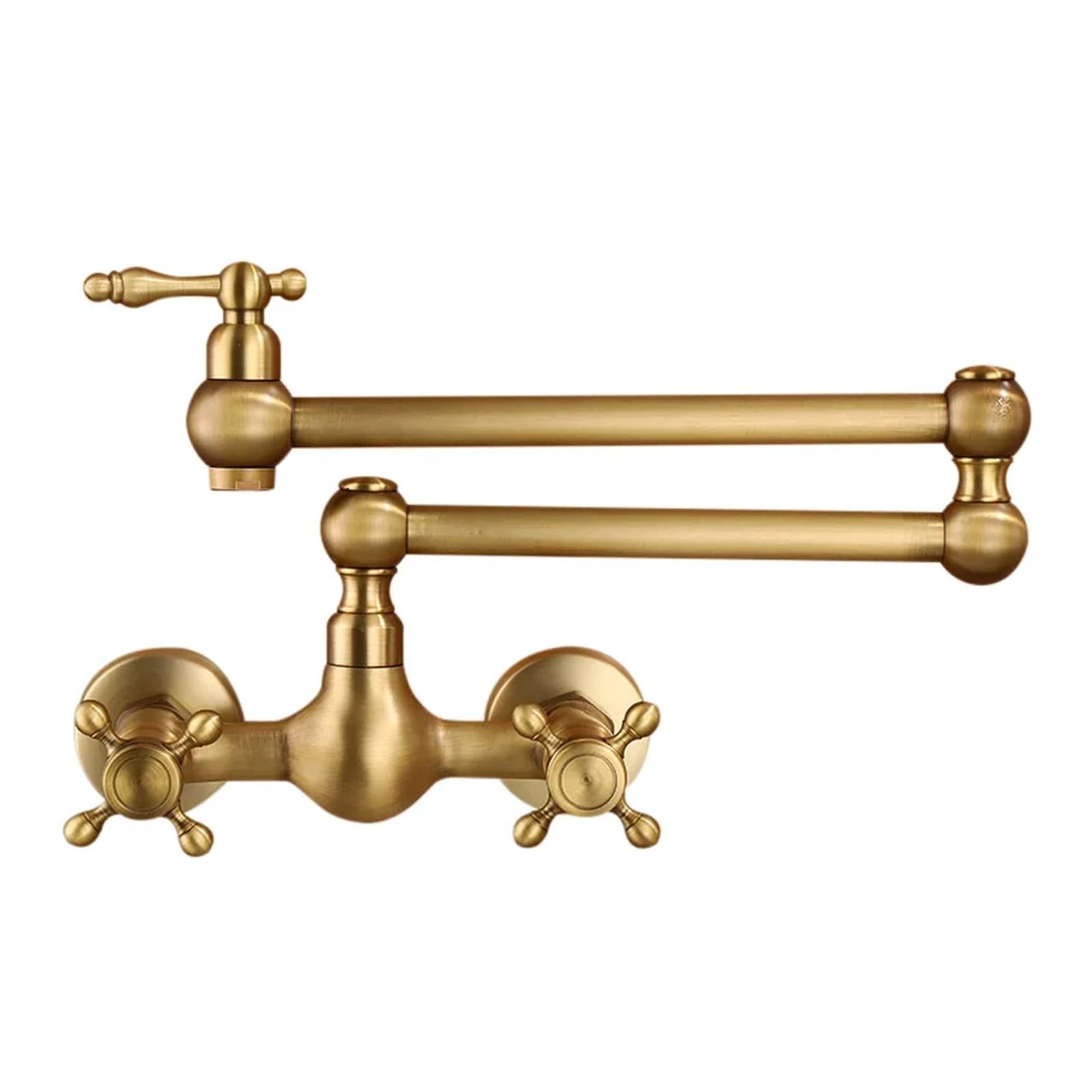 Wall-Mounted Antique Brass Faucets Hot Cold Water Filter Tap for Kitchen Sink Mixer Folding Faucet DIY Renovation