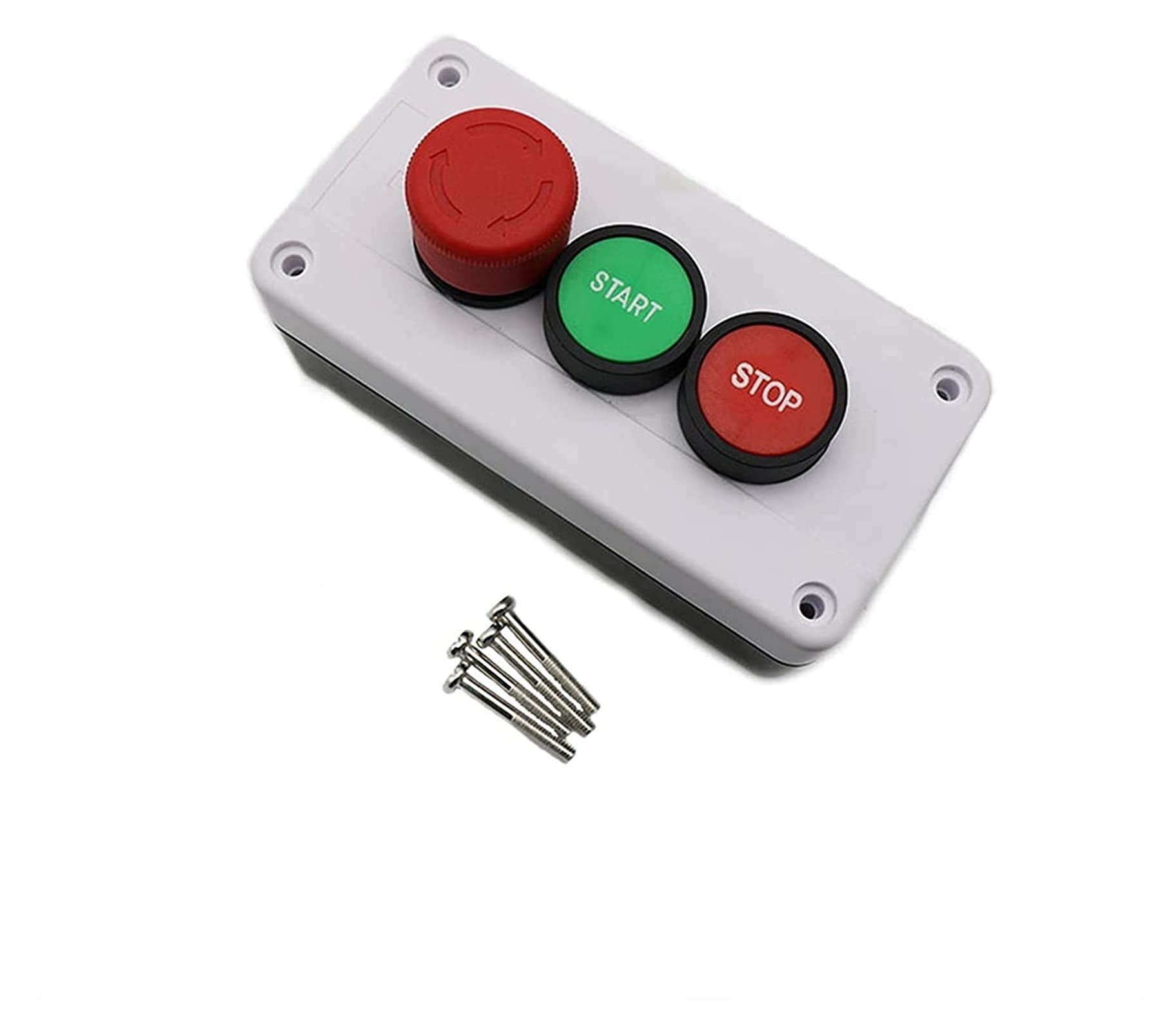 NC Arresto di Emergenza No Interruttore a Pulsante Verde Rosso Stazione Start Stop Interruttore a Pulsante Impermeabile autosigillante Industriale 600V 10A (Color : One Circle)