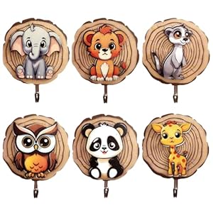 Yezirzax 6 Stück Kinder Tier Wandhaken
