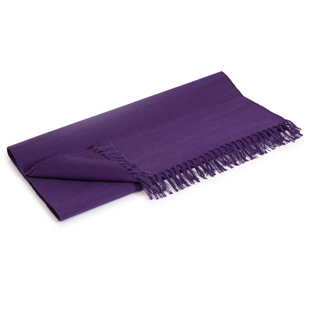 Yoga Studio Alfombra orgánica de algodón con borlas, 196 x 70 cm, para meditación, relajación, yoga caliente