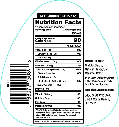 Joseph's Sugar Free Maple Syrup, 12oz - Pack of 2