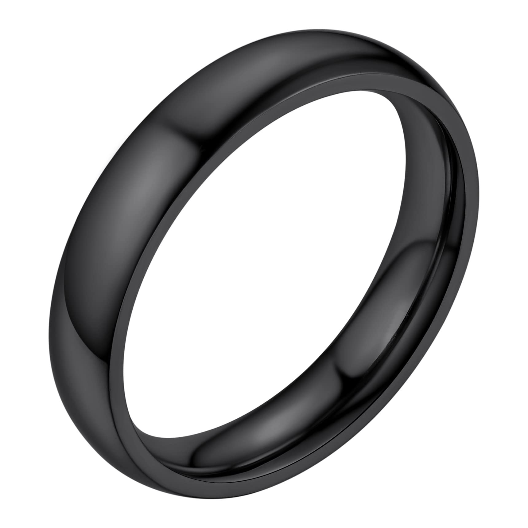 Bestyle Bestyle Anillos Hombre 4mm Anillos Acero Inoxidable Mujer Anillos para Parejas Anillos de Compromiso Tamaño 14.5-27.5