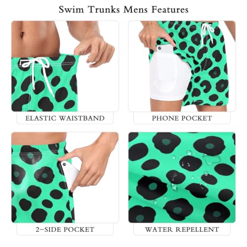 Traje de baño de leopardo verde hombre para evitar rozaduras al secar 6