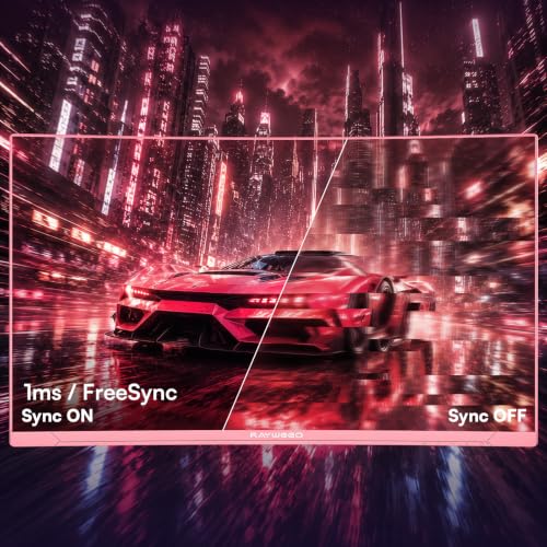 Image of Raywego 27 Inch Pink Curved Gaming Monitor for Desk Setup, 180Hz FHD 1080P Computer Monitor, 1500R Curved Display, FreeSync, HDR10, Home Office, Streaming & Content Creation