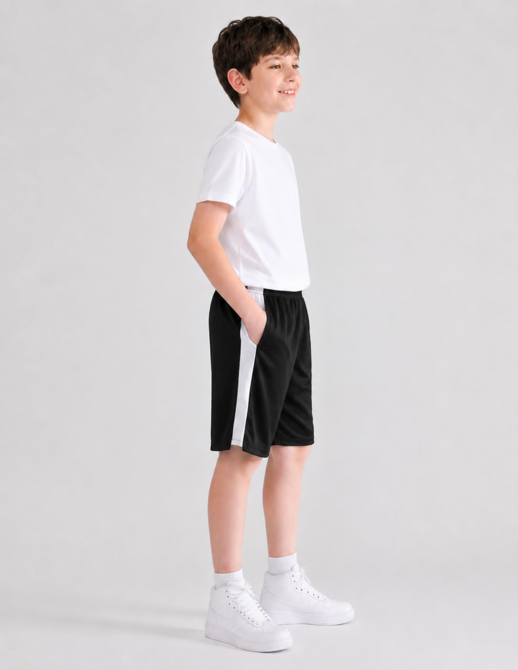 Liberty Imports Confezione da 5 pantaloncini da basket Big Boys Youth Quick Dry Athletic Performance con tasche