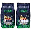 FOGO Brazilian Eucalyptus Blend Hardwood Lump Charcoal, Natural, Medium and Small Sized Lump Charcoal for Grilling and Smoking, Restaurant Quality, 17.6 Pound Bag, 2-Pack