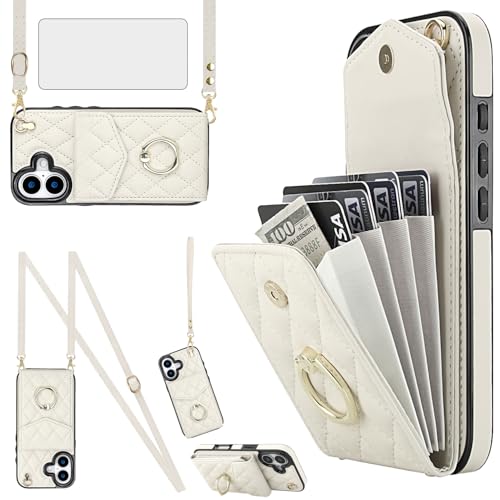 Coque iPhone 17 avec portefeuille intégré Asuwish et protège-écran
