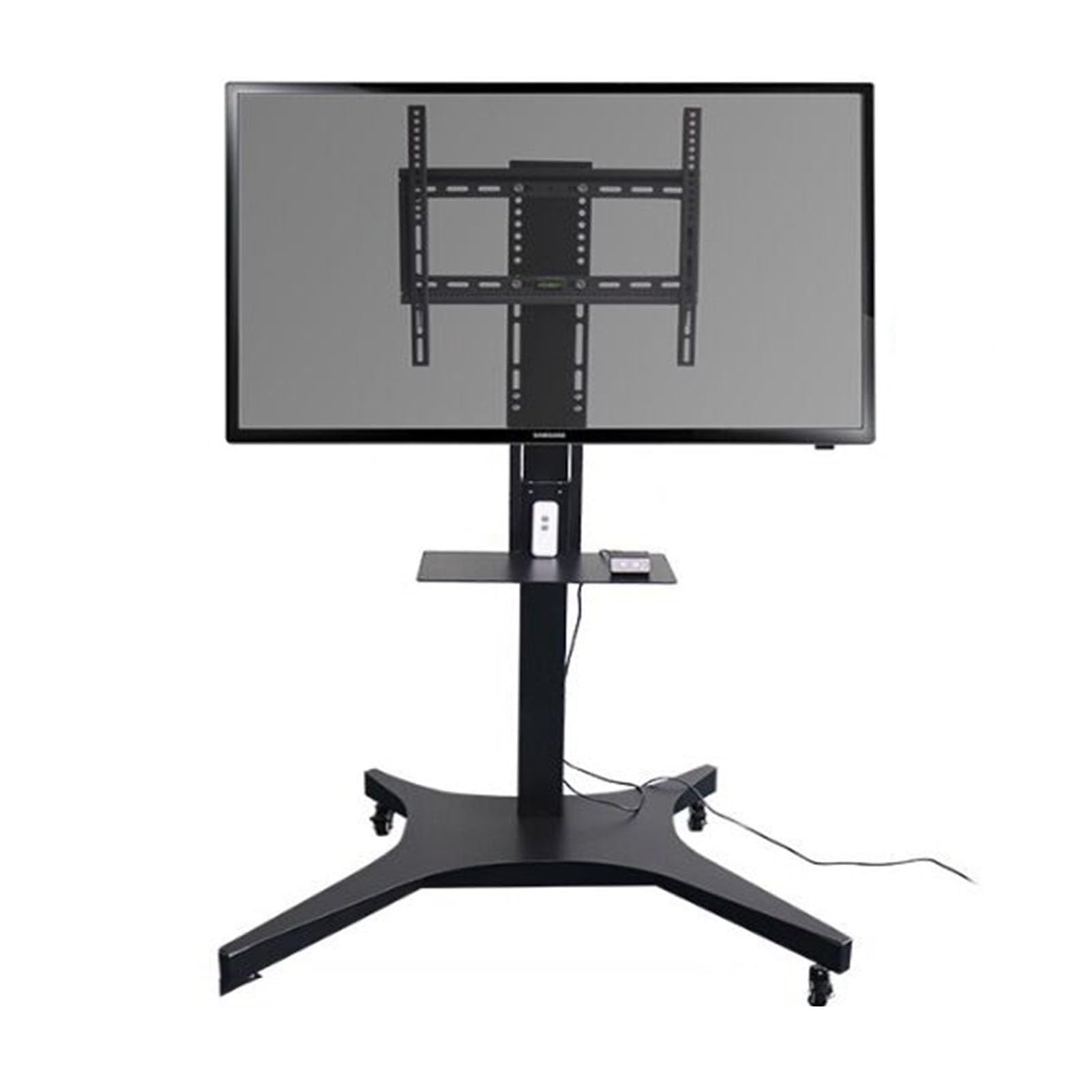 HPTHLY Mobile Tv Cart Stand With Wheels - 360° Rotating Lifting Tv Bracket,Lcd Tv Electric Remote Control Floor Cart,4 Step Height Memory Function,Motorized Tv Lift Fits 32-75 Inch S