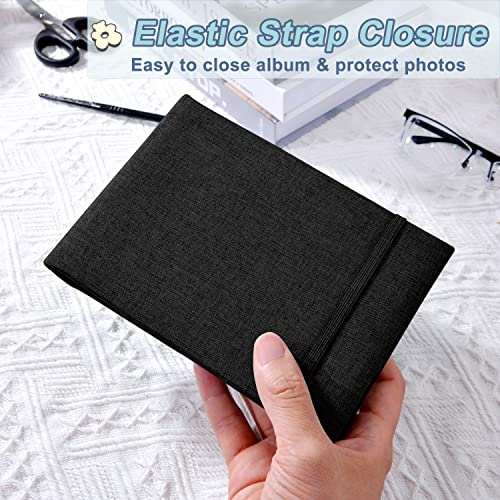 YONOVO 2PACK 4x6 Photo Album, 4x6 100 Pockets Linen Cover Photobook Small Capacity Pictures Book Easy to Classify and Portable for Wedding Family Baby Vacation (Black)