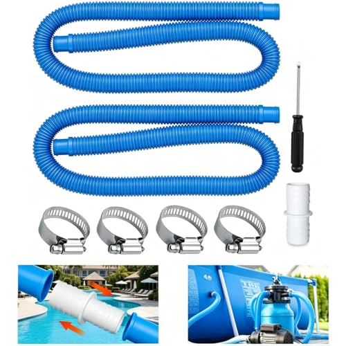 Manguera de Piscina,Manguera de repuesto para bomba de piscina,Manguera de Filtro de Piscina, Manguera de Bomba de Piscina,2 Piezas Manguera Piscina 32mm (azul)