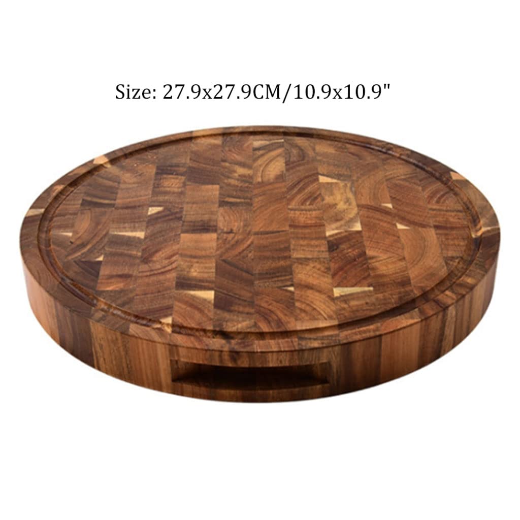 1 Planche À Découper en Bois De Bout De Bois, Bloc De Boucher en Bois, Planche Épaisse en Bois Rond